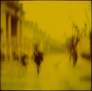 Карловы Вары, 2019 г.  Камера Diana F+, пленка  Lomography Redscale, мультиэкспозиция